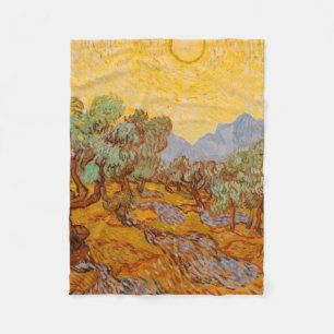 Couverture Polaire Van Gogh Olive Trees Soleil Jaune Ciel