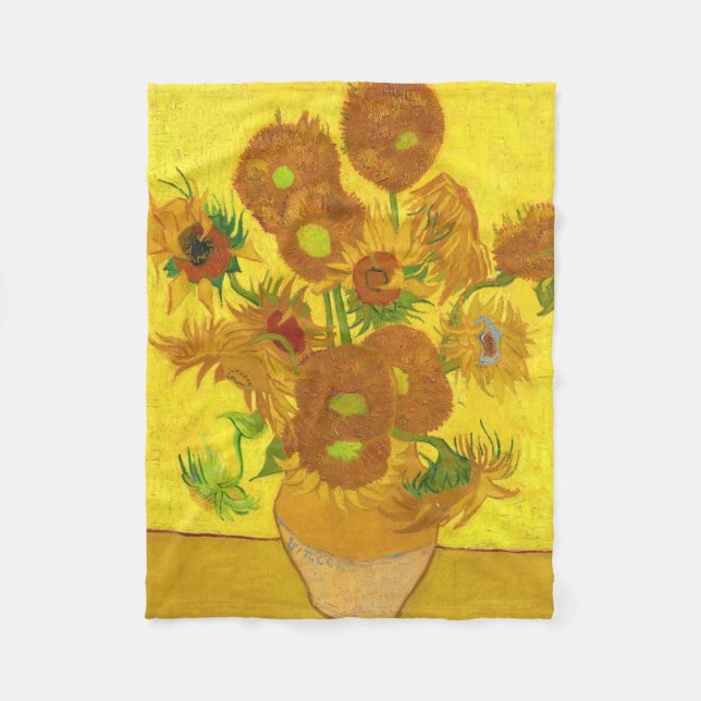 Couverture Polaire Van Gogh Quinze Tournesols Dans Un Vase Art (Devant)