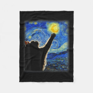 Couverture Polaire Van Gogh Starry Night Cat - Clic Fit, Amoureux des