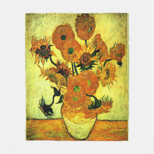 Couverture Polaire Van Gogh - Tournesols 14, célèbre peinture,