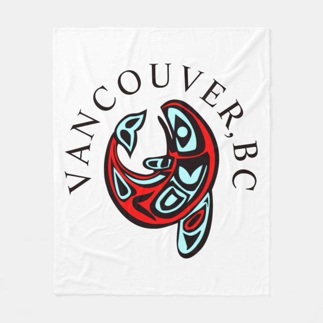 Couverture Polaire Vancouver BC Haida Orca Totem Tattoo Killer Whale (Devant)