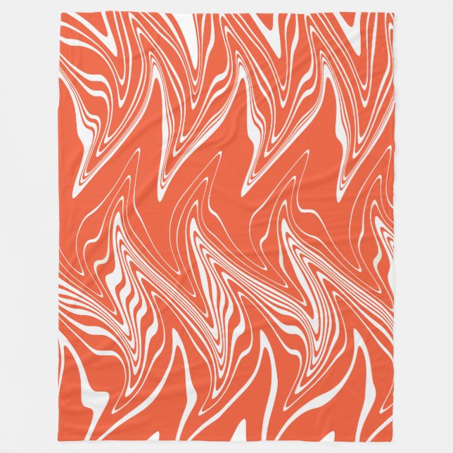 Couverture Polaire Varé - orange et blanc (Devant)