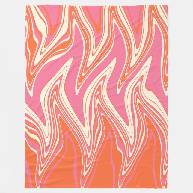 Couverture Polaire Varé - rose, orange et crème (Devant)