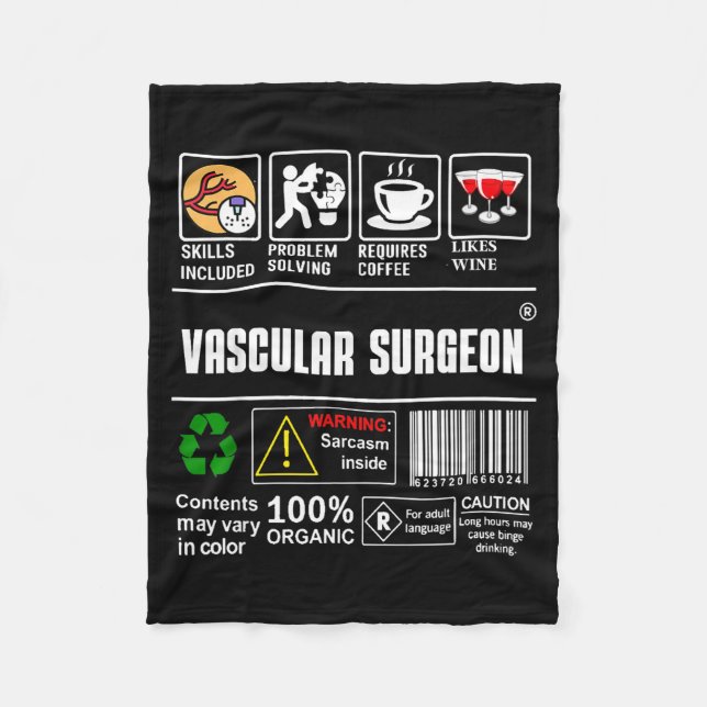 Couverture Polaire Vascular Surgeon Doctor Job Label Sarcasm Skills C (Devant)