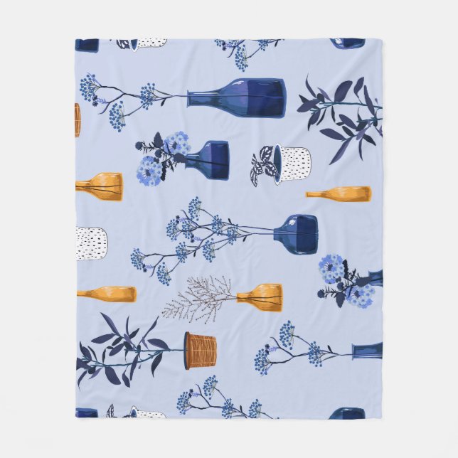 Couverture Polaire Vase Fleurs Modernes Monotone Vintage (Devant)