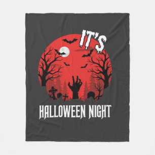 Couverture Polaire Vecteur de cimetière effrayant de nuit d'Halloween