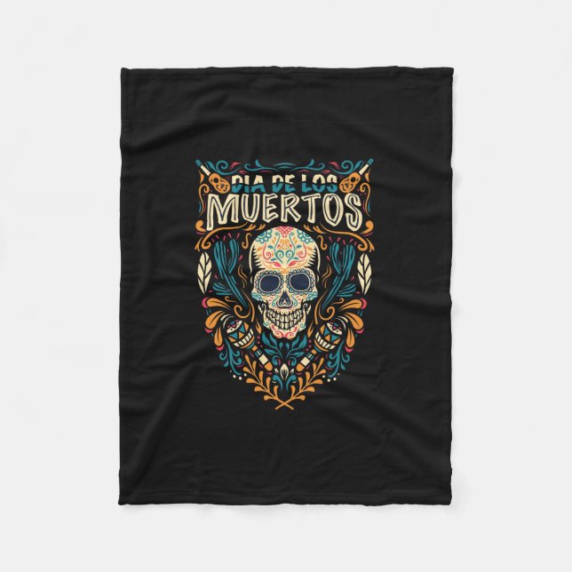 Couverture Polaire Vector day of the dead (dia de los muertos) sucre (Devant)