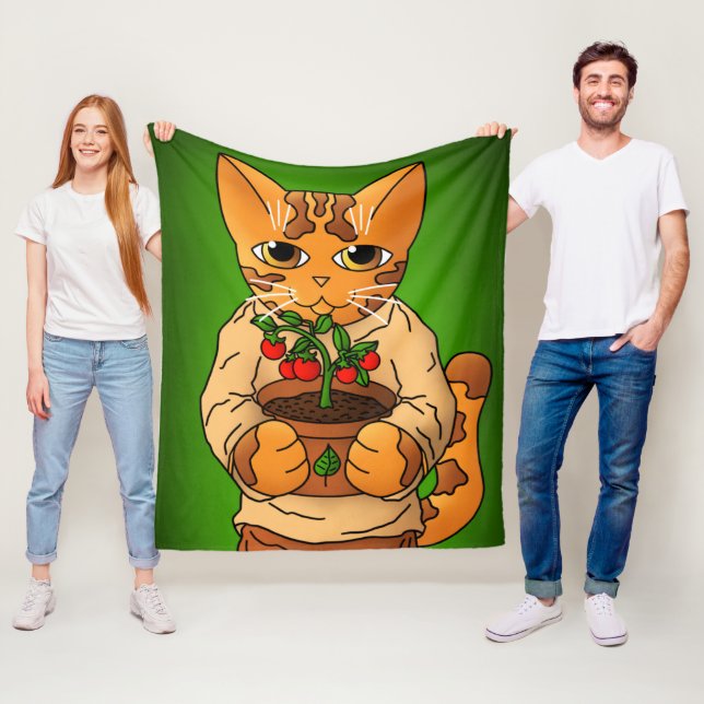 Couverture Polaire Vegan Gardener Chat (En situation)