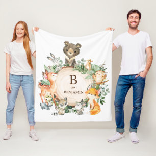 Couverture Polaire Végétation Whimsical Bois Animaux Bébé Nusery