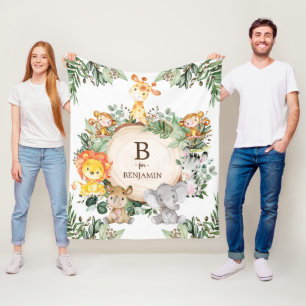 Couverture Polaire Végétation Whimsical Safari sauvage Animaux Nurser