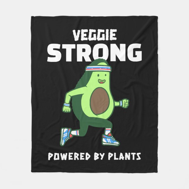 Couverture Polaire Veggie Strong, Alimenté par les plantes (Devant)