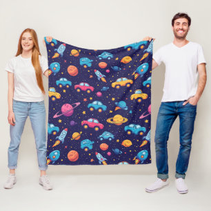 Couverture Polaire Véhicules Spatiaux Colorés Pour Le Style De Salle