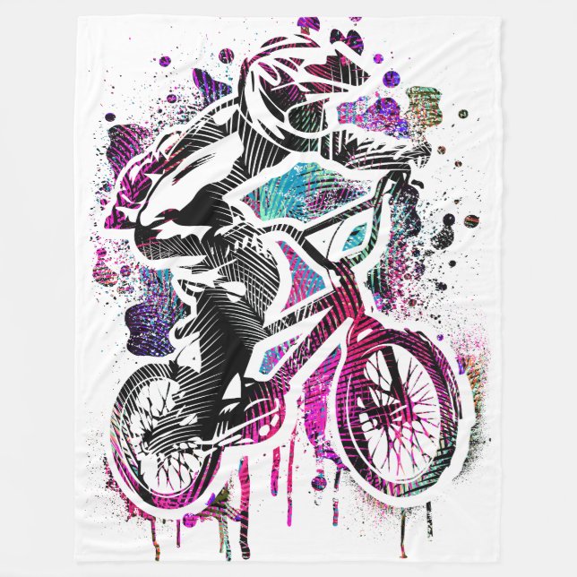 Couverture Polaire Vélo Bmx Classique - Bmx Freestyle - Bmx Fleece Bl (Devant)