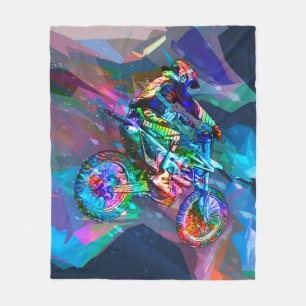 Couverture Polaire Vélo de saleté coloré par crayon superbe inclin