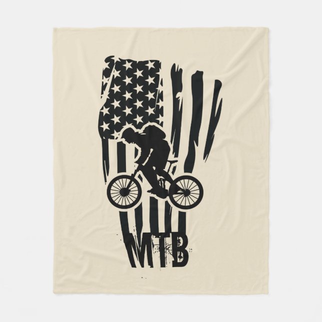 Couverture Polaire Vélo tout terrain drapeau américain Mtb patriotiqu (Devant)