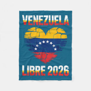 Couverture Polaire Venezuela Libre 2026 Drapeau du cœur du Venezuela