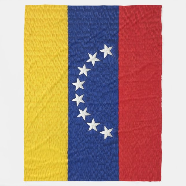 Couverture Polaire Venezuelan flag embroidery style design (Devant)