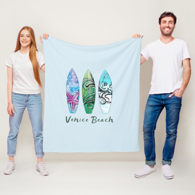 Couverture Polaire Venice Beach California Planches de surf   (En situation)