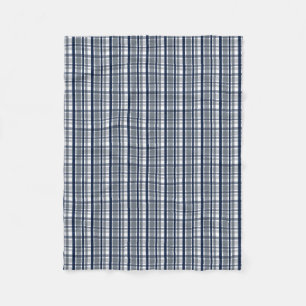 Couverture Polaire Ventilateur sportif Dallas Silver Navy Blue Plaid 