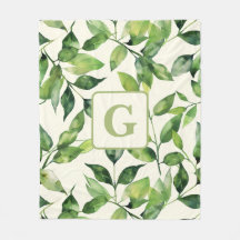Verdure Aquarelle Botanique Feuille monogramme