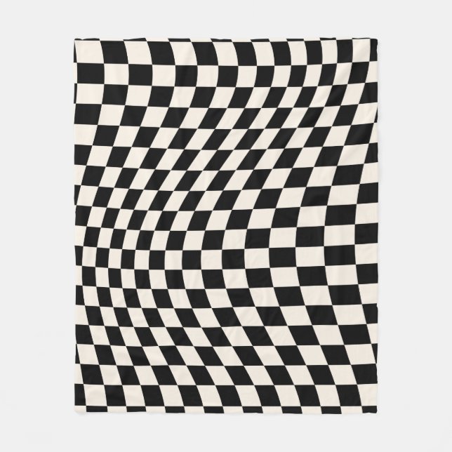 Couverture Polaire Vérifier le tableau de bord du Motif noir et blanc (Devant)