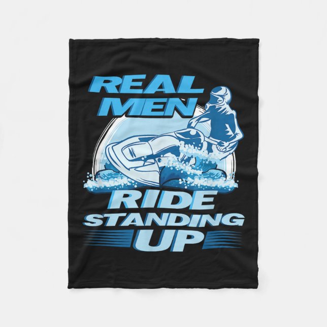 Couverture Polaire Véritable Homme Ride Debout Jet Ski Design (Devant)