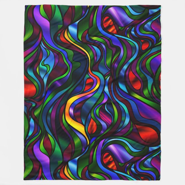 Couverture Polaire Verre Abstrait à tôle psychédélique (Devant)