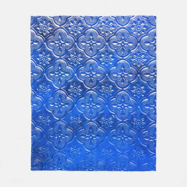 Couverture Polaire Verre bleu avec motif, verre, abstrait,  (Devant)