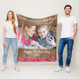 Couverture Polaire Verset de la Bible chrétienne Joyeuse fête des mèr