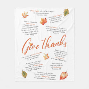 Couverture Polaire Versets de la Bible de Thanksgiving avec feuilles