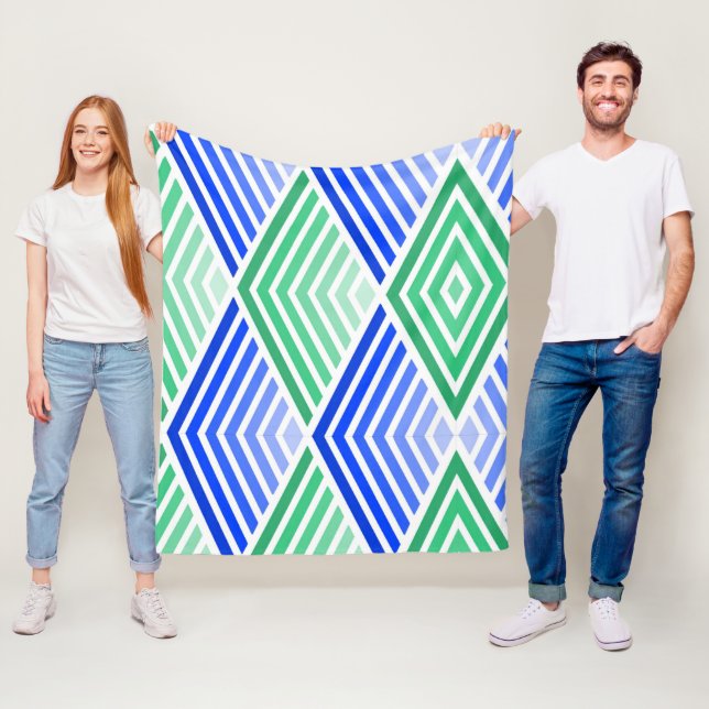 Couverture Polaire Vert à bleu (En situation)
