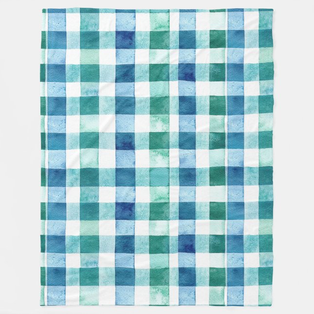 Couverture Polaire Vert Blanc Bleu Trappe Plaid Noël (Devant)