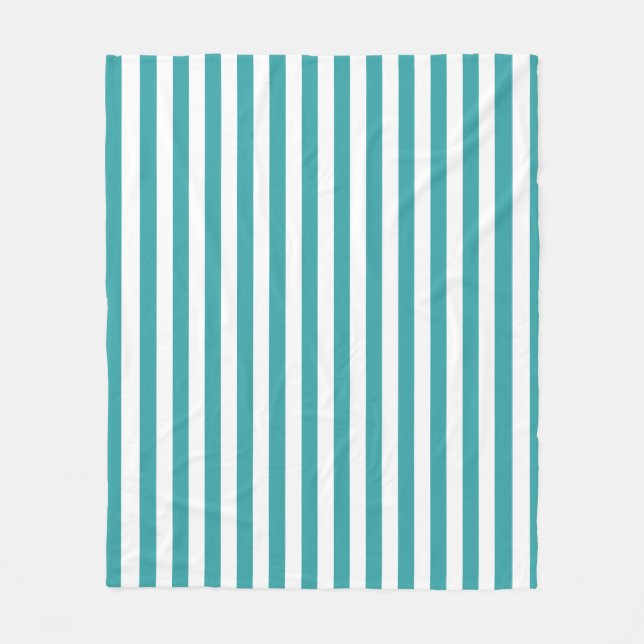 Couverture Polaire Vert blanc rayé Couleurs tendance Décor moderne (Devant)