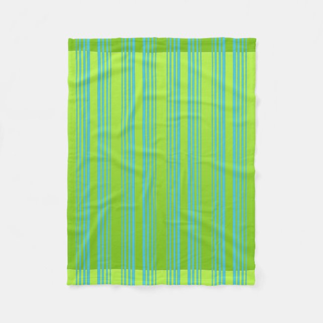 Couverture Polaire Vert citron Et Turquoise (Devant)