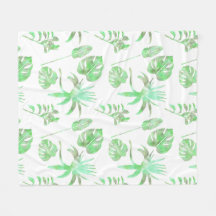 Vert clair Aquarelle Tropicale Feuille Blanke
