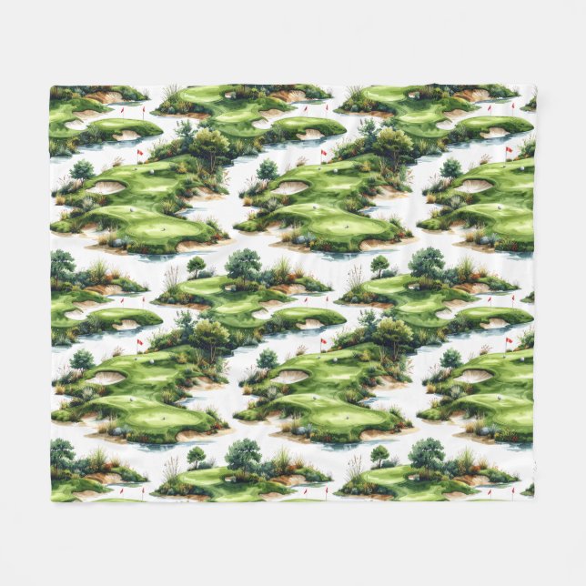 Couverture Polaire Vert de putting de golf (Devant (Horizontal))