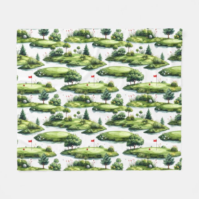 Couverture Polaire Vert de putting de golf (Devant (Horizontal))