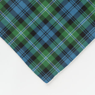 Couverture Polaire Vert et bleu vif Lyon Tartan
