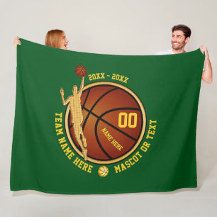 Couverture Polaire Vert et cadeaux supérieurs de nuit de basket-ball