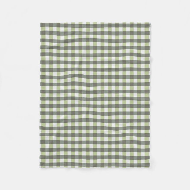 Couverture Polaire Vert et gris carrelés graphiques (Devant)