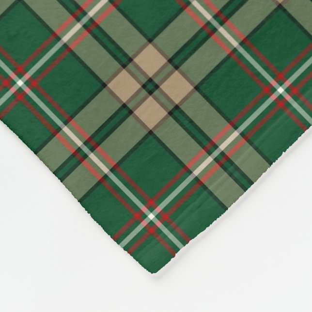 Couverture Polaire Vert et Tan Plaid O'Neill Tartan (Coin)