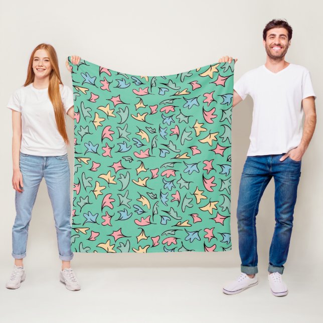 Couverture Polaire Vert Feuille Pastel (En situation)
