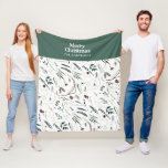 Couverture Polaire Vert moderne élégante aquarelle botanique rustique<br><div class="desc">Sage vert moderne élégant rustique aquarelle séché botanique floral teintes muet de Noël design.</div>