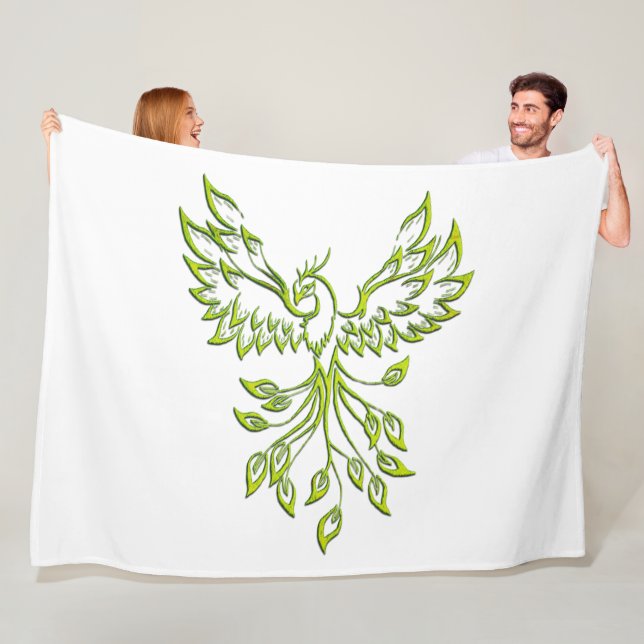 Couverture Polaire Vert Phoenix se lève Blanc (En situation)