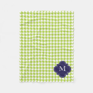Couverture Polaire Vert pomme personnalisé, motif de pied-de-poule d
