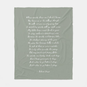 Couverture Polaire Vert sage Poème personnalisé Chanson Parole Citati