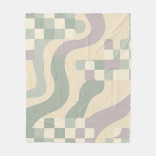Couverture Polaire Vert sauge et lilas danois pastel abstrait scandin