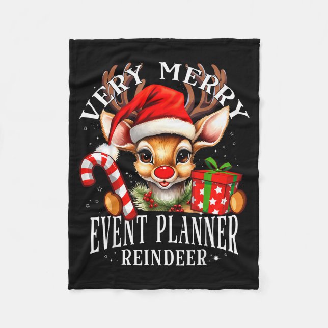 Couverture Polaire Very Merry Event Planner Reindeer Matching Christm (Devant)