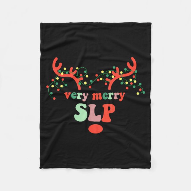 Couverture Polaire Very Merry Slp Reindeer Christmas Speech Therast X (Devant)