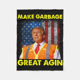 Couverture Polaire Veste Orange Trump Rendre Garbyge Grand Again Drôl